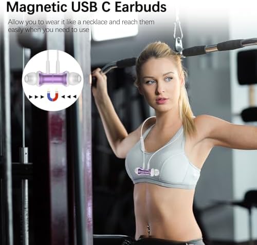 COOYA USB C Wired Earbuds – Premium Noise-Isolating In-Ear Headphones with Magnetic Comfort Design for Exceptional Sound Quality – Perfect Compatibility with i Phone 16 Pro Max, i Pad 10, Samsung S25 Ultra, and More – Ideal for Audiophiles Seeking Unmatched Audio Experience and Hands-Free Functionality