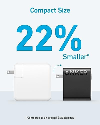 Powerful 100 W USB-C Charger for Mac Book Air & Pro – Compact, Foldable Design with 5 FT Cable – Rapid Charging & Universal Compatibility, Perfect for On-the-Go Professionals – Enhanced Safety Features with Active Shield Technology for Worry-Free Use