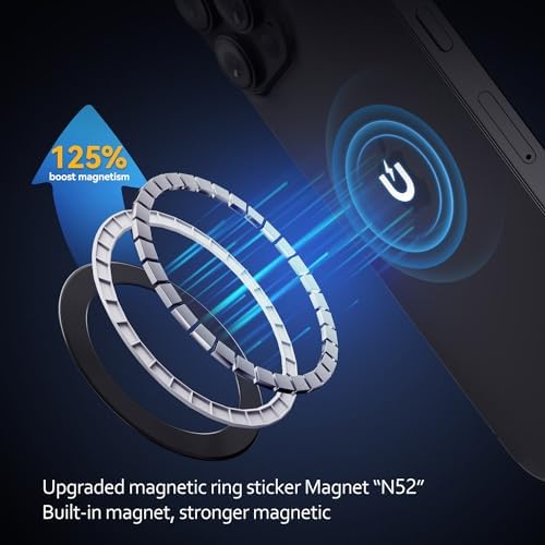 Mag Safe Magnetic Ring Stickers – Dual Pack for Superior Wireless Charging and Secure Mounting – Sleek Blue Titanium Design – Universal Compatibility for All Mag Safe Devices – Effortless Grip and Enhanced Mobile Efficiency – Elevate Your Smartphone Experience Now!