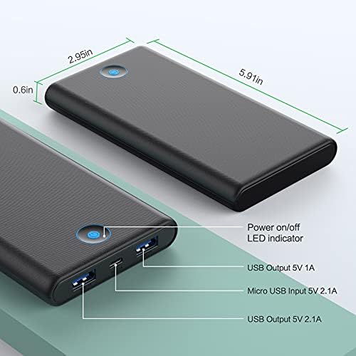 Ultra-Slim 20,000 m Ah Power Bank Duo – Fast Charging Portable Charger with Dual USB Outputs for i Phone 16/15/14/13/12/X and Samsung S24/S23 – Lightweight External Battery Pack for On-the-Go Power Solutions