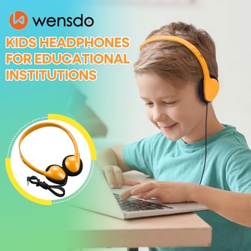 Bulk 25 Pack Kids Wired Headphones – Durable Adjustable Earphones for Classroom Learning, Ideal for Students and Toddlers – Enhanced Compatibility with Tablets and Computers – Comfortable Fit for Extended Use in Group Settings