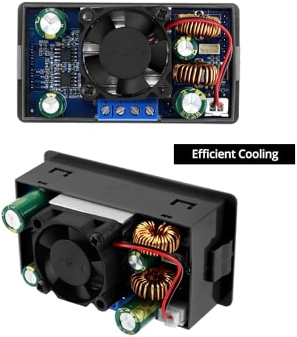 QWORK High-Efficiency Digital Voltage Regulator – Versatile 0.6-36 V Adjustable Buck Boost Converter with 5 A Output for Precision Power Management and Real-Time Monitoring