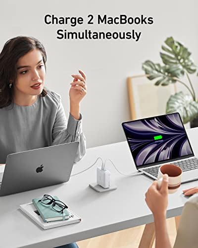 Anker 100 W Dual Port Fast Charger for Mac Book Pro & USB-C Devices – Compact Power Adapter for i Phone 15, i Pad Pro, Google Pixelbook – Unmatched Charging Speed & Versatility with Enhanced Compatibility – Trust the Leader in Innovative Power Solutions