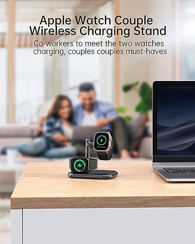 Portable 2-in-1 Wireless Charger Stand for Apple Watch – Foldable Charging Solution for Ultra/SE/Series 1-8 | Enhanced Fast Charging & Stylish Design for On-the-Go Use