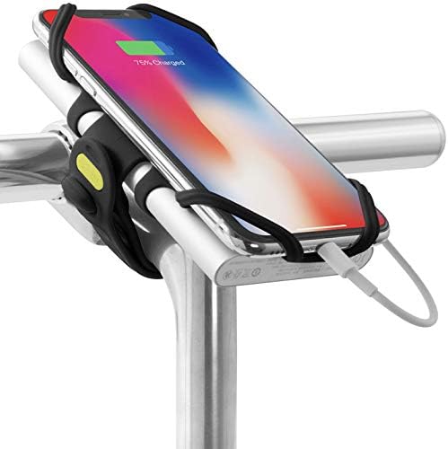BONE Bike Tie Pro Pack 1: Universal 2-in-1 Bike Phone and Charger Mount – Lightweight Silicone Cradle for Secure Stem Attachment, Scratch-Free Protection for Smartphones with Enhanced Stability – Ideal Cycling Companion for Navigation and Music