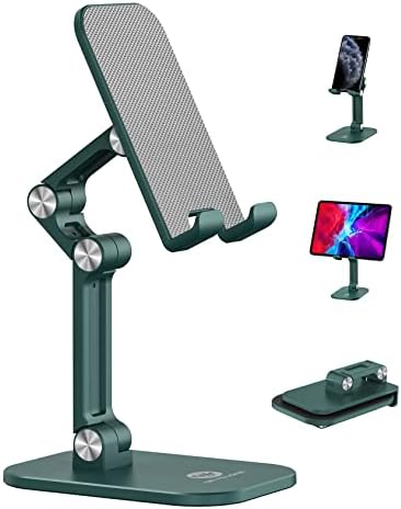 Transform Your Workspace with the OCYCLONE Adjustable Phone Stand & Cable Organizer Set – Versatile Foldable Holder for 4.7″ to 13″ Devices, Personalized Viewing Heights, and Effortless Portability for Home and Office Efficiency