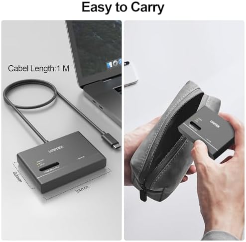 Unitek M.2 NVMe SSD Enclosure Adapter – Ultra-Fast 10 Gbps USB 3.2 Tool-Free External Hard Drive Reader, Versatile M Key Compatibility for M.2 and SATA SSDs, Compact Design for Effortless Portability and Enhanced Data Access