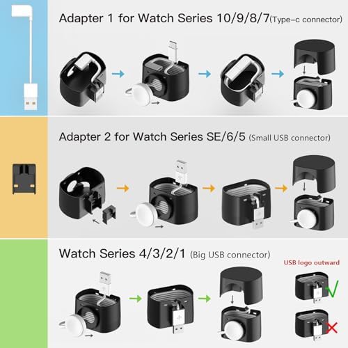 Premium Smatree Hard Travel Charging Case for Apple Watch Series 10/9/8/7/SE/6 (45 mm) – Ultimate Protection and Portable Power Solution, Sleek Black Design, Lightweight and Durable, Compatible with All Charging Cables (Cable Not Included)