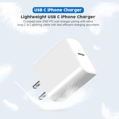 Rapid Charge Bundle: 3-Pack 6 FT USB-C to Lightning Cables for i Phone – Ultra-Fast Charging Compatibility with i Phone 14 Pro Max, 14 Plus, 13, 12 Mini, 11, 10, XS, SE – Durable & Convenient Charging Solution for Home, Office, and Travel