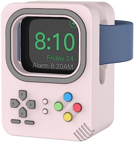 Delidigi Silicone Charging Dock for Apple Watch – High-Speed, Secure and Portable Stand for Ultra, SE2, Series 8-1 (49 mm-38 mm) – Stylish Dark Grey Design Ensuring Stability and Effortless Charging Convenience