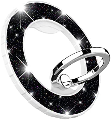 Glittering Magnetic Phone Ring Holder for Mag Safe – Ultra-Strong 2000 g Grip Compatible with i Phone 15, 14, 13, 12 Pro Max, Pro, Plus, Mini – Wireless Charging Friendly with 360° Rotation and 150° Adjustable Kickstand – Stylish Teal Design for Enhanced Functionality and Aesthetic Appeal