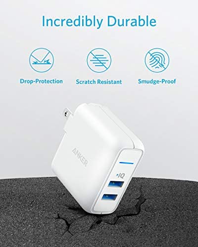 Anker Elite 24 W Dual Port USB Wall Charger – Fast Charging Adapter with Power IQ Technology, Foldable Plug for i Phone 15/14/13/12/11, i Pad Pro/Air, Samsung Galaxy & More – Compact Travel Solution for Efficient Device Charging