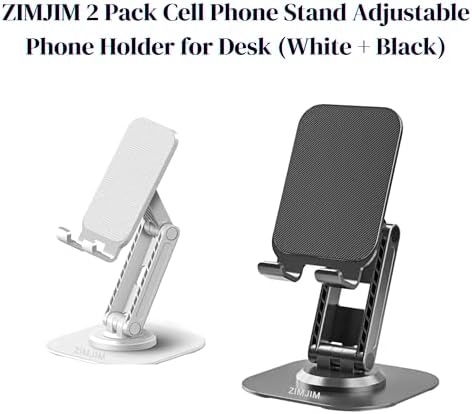 2 Pack Cell Phone Stand Adjustable Phone Holder for Desk, Home Office Fits All Mobile Phones, iPads and Tablet 4-10in with Anti-Slip Base and Convenient Charging Port Access – Enhanced Compatibility and Speed