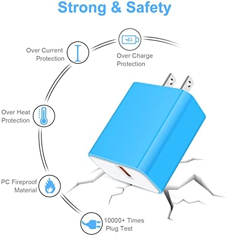 Rapid Charge USB Wall Charger – Quick Charge 3.0 Compact Power Block for i Phone & Samsung Galaxy – High-Speed Charging for Android Devices – Travel-Friendly Design with Safety Features – Universal Compatibility for LG, Moto & More