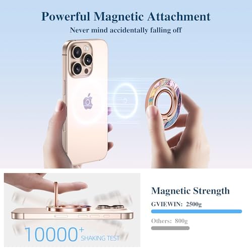 Discover the GVIEWIN Magnetic Phone Ring Holder: A Cutting-Edge 360° Rotatable Kickstand for Mag Safe Devices – Perfectly Tailored for i Phone 16 Pro Max/Plus, 15, 14, and 13 (Elegant White Finish) – Unmatched Stability and Hands-Free Viewing Experience Upgrade your smartphone usage with this premium accessory that not only enhances grip but also transforms your device into a versatile stand for effortless video calls and streaming. Featuring a robust magnetic attachment for secure hold, this stylish phone ring holder is engineered for seamless integration with Mag Safe technology. Experience the freedom of adjustable angles, allowing for convenient portrait or landscape modes, perfect for navigation or entertainment on-the-go. Its sleek white design not only ensures durability but adds a sophisticated touch to your device. Elevate your everyday smartphone experience with the GVIEWIN Magnetic Phone Ring Holder – where functionality meets elegance.