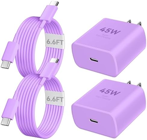 Elevate Your Charging Experience with the 45 W Super Fast USB-C Charger and 6.6 FT Cable – Optimal for i Phone 16 Pro Max, i Pad, and Android Devices – Compact, High-Efficiency Power Adapter with Advanced Safety Features for On-the-Go Users