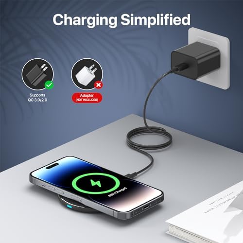 Rapid Charge 30 W Wireless Charging Pad for i Phone 15-8, Samsung Galaxy S24-S8, Air Pods & More – Ultra-Fast Qi-Certified Charger for Home & Office, Sleek Design for Clutter-Free Charging Experience