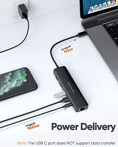 Unlock Ultimate Connectivity with the 7-in-1 USB C Hub 4 K 60 Hz | Cable Creation Multiport Adapter for Seamless 1 Gbps Ethernet, Stunning HDMI Display, Dual USB 3.0 Ports, 100 W PD Charging & SD/TF Card Support – Perfect for Mac Book Pro, i Pad Pro & Steam Deck Users!