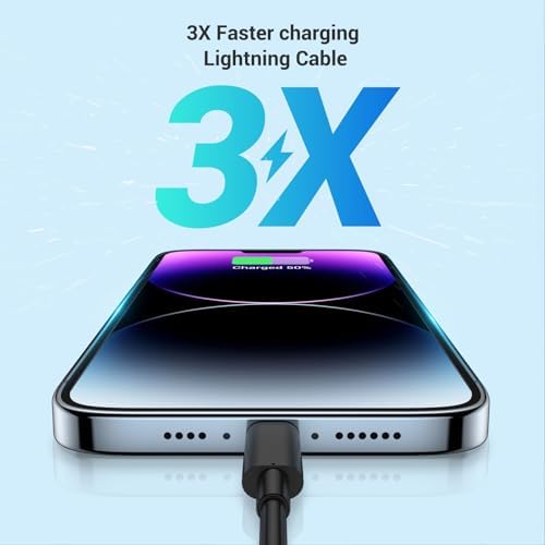 Ultra-Fast i Phone Charger Bundle – MFi Certified 6 FT USB-C to Lightning Cable with 20 W PD3.0 Quick Charge Block for Rapid Power Delivery – Compatible with i Phone 14, 13, 12, SE, 11 Pro Max, XS, XR & i Pad – Durable, Compact Design for Everyday Use