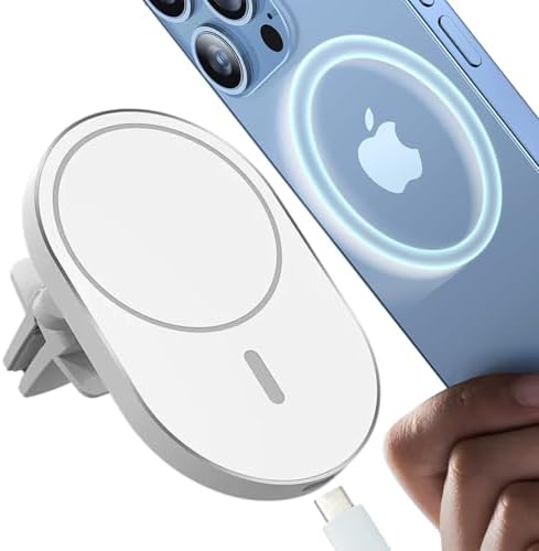 Magnetic Wireless Car Charger & Holder for i Phone 16/15/14/13/12 & Qi-Enabled Android – Stellar 360° Rotation, Fast Type C Power, Secure Magnetic Grip, Effortless Navigation & Connectivity, Sleek Black Design for Ultimate Convenience