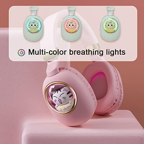 Enchanting Pink Cat Ear Bluetooth Headphones for Kids – Fun Noise-Cancelling Over-Ear Design with LED Lights, Ultimate Comfort for School, Travel, and Everyday Adventures – Elevate Young Music Experiences with Superior Sound Quality and Playful Style