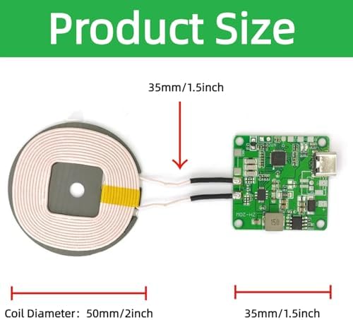 20 W Max QI Wireless Charger PCBA Module Coil – DIY Fast Charging Circuit Board with Type-C Port, Advanced Overheating Protection for Custom Car and Furniture Modifications – Ultimate Compatibility and Speed Enhancement