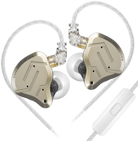 KZ ZSN Pro Hybrid In-Ear Earbud Headphones – High-Fidelity Audio with Dynamic Driver & Balanced Armature, Stylish Metal Faceplate, Detachable Cable for Custom Connectivity – Perfect for i Phone & Android Use, Ideal for Fitness & Everyday Listening (Blue, No Mic)