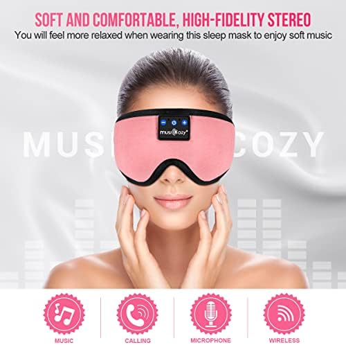 Ultimate Bluetooth Sleep Mask with Built-In Headphones – Perfect for Side Sleepers Seeking Uninterrupted Relaxation – Advanced Wireless Eye Cover for Enhanced Sleep Quality – Soft, Breathable Fabric for All-Night Comfort – Rechargeable Battery for Extended Playback – Ideal Travel Companion for Music Lovers and Restful Sleep
