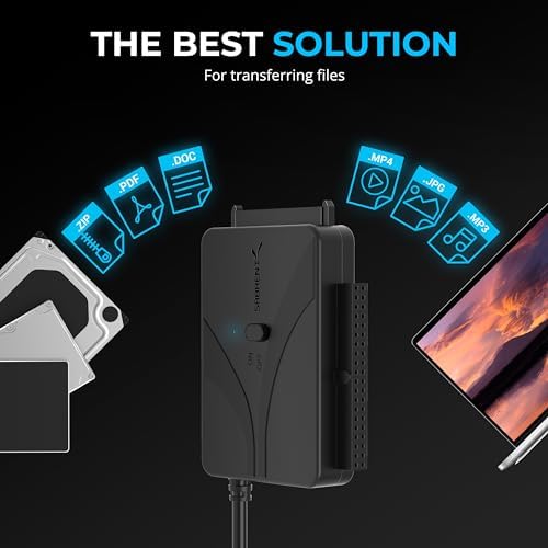 SABRENT USB 3.0 to SATA External Hard Drive Docking Station with Cooling Fan – Hot Swappable Adapter for 2.5/3.5-Inch HDD/SSD, Supports UASP and 22 TB Storage Capacity – Effortless Data Management and Enhanced Performance