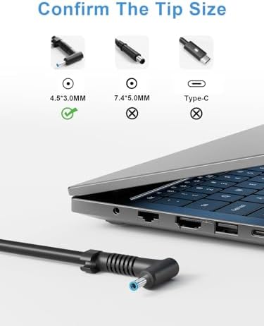 High-Performance 200 W Laptop Charger for HP Victus, Omen, Pavilion, ZBook, and Envy – Fast Charging Power Supply with Enhanced Safety Features, Compatible with Multiple Models and Speeds, Includes 30-Day Satisfaction Guarantee and 12-Month Warranty