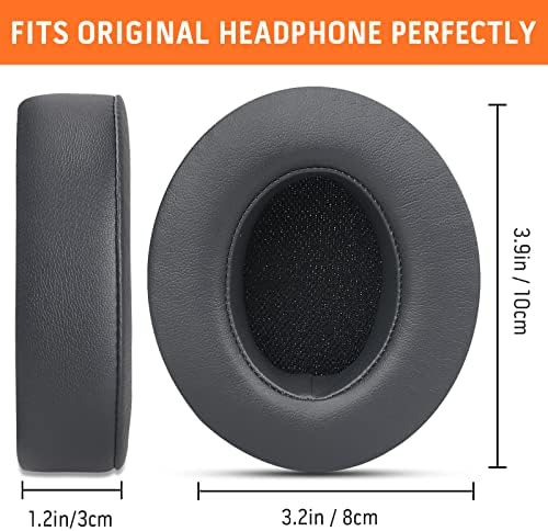 GVOEARS Premium Replacement Ear Pads for Beats Studio 2 & 3 – Ultra-Comfort Memory Foam Cushions with Strong 3 M Adhesive for Reliable Fit – Titanium Grey – Revitalize Your Audio Experience with Enhanced Noise Isolation and Seamless Compatibility