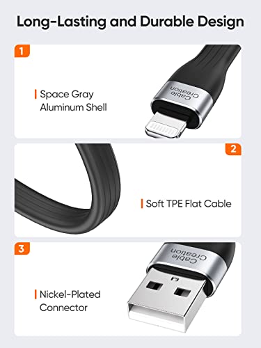Compact 15 cm MFi Certified Lightning Charging Cable for i Phone & i Pad – Fast Charge Compatibility with i Phone 14/14 Pro Max/13/12/12 Pro/11/X/XR/8/8 Plus/7/6 S/6/SE – Durable & Travel-Friendly USB to Lightning Cable for On-the-Go Power Solutions – Premium Quality Design for Enhanced Performance and Reliability