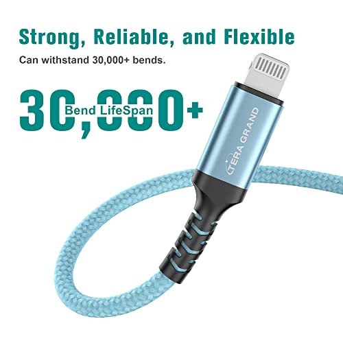 Apple C94 MFi Certified USB-C to Lightning Braided Charging Cable – 6 Ft Durable Nylon, Fast Charge for i Phone 14/13/12/11 Pro, Air Pods, and i Pad – Vibrant Purple for Enhanced Style and Performance