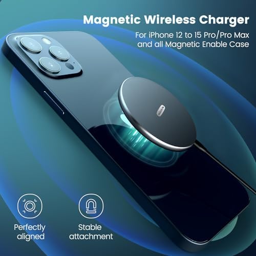 Nillkin Magnetic Wireless Charger for i Phone and Samsung Devices – Rapid 15 W Charging Station with Magnetic Alignment for Mag Safe and Z Fold 5 – Compact, Safe, and Stylish Power Solution for Modern Tech Users