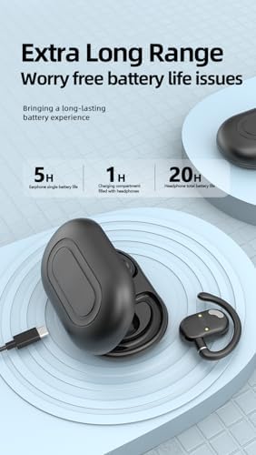 URIZONS Elite Wireless Gaming Earbuds – Ergonomic Over-Ear Bluetooth Headset with Ultra-Low Latency for Gamers and Athletes – Supreme Sound Clarity, Secure Earhook Stability, and Compact Charging Case in Sleek Black Design for Ultimate Performance