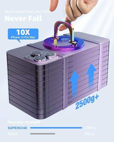 Glitter Silver Magsafe Ring Holder by SUPERONE – Magnetic Phone Grip & Adjustable Stand for i Phone 16/15/14/13/12 Series – Premium Compatibility & Secure Hold for Effortless Use and Stylish Protection