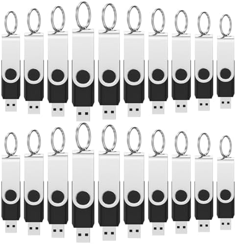 Reliable Wooolken 32 GB USB Flash Drives 10-Pack – Portable Memory Sticks with Keychains for Effortless File Transfers on PC & Laptop – Fast USB 2.0 Storage Solution in Sleek Black Design