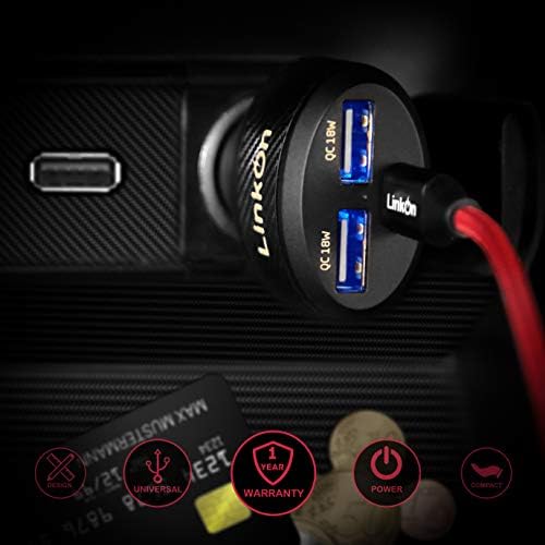 Experience Rapid Power with the Link On 84 W USB-C Car Charger: Dual-Port Fast Charging Adapter Featuring 60 W PD3.0 & 18 W QC3.0 for Mac Book, Dell XPS, Google Chromebook & More – Compact, Multi-Device Accessory with Enhanced Safety Mechanisms for Reliable Performance on the Road