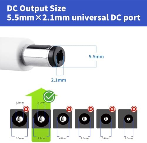 Versatile 12 V Power Adapter – AC to DC Transformer for LED Light Strips, LCD Monitors, and More – Compact 5.5 mm x 2.1 mm US Plug – UL Listed for Maximum Safety and Performance – Ideal for Home and Office Power Solutions