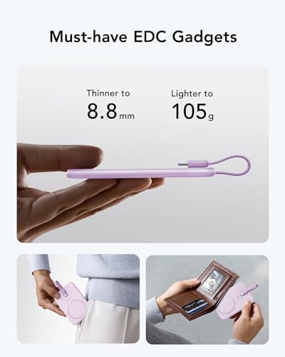 VEEKTOMX 5000 m Ah Ultra-Slim Portable Charger – Lightweight Power Bank with USB-C Cable, Stylish Pink Power Bank for i Phone 15/Plus/Pro/Pro Max & Android – Fast Charging, Ideal for On-the-Go Convenience and Daily Use