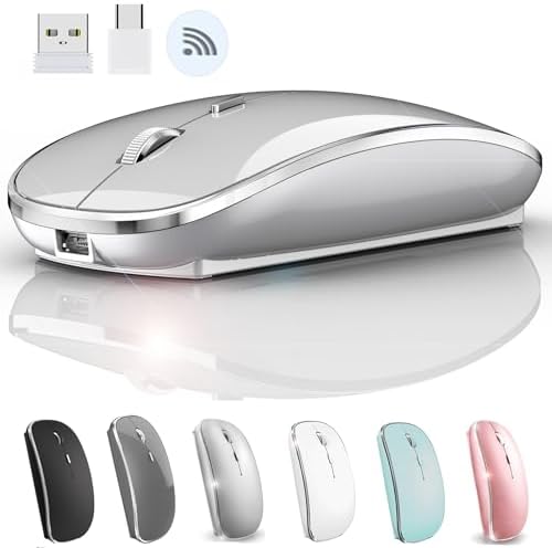 Premium Wireless Mouse for Mac and Windows – Ergonomic, Rechargeable, and Silent Click Design for Enhanced Productivity on Mac Book, Chromebook, and PC – Ideal for Travel and Home Office Setup – Durable and High-Precision Tracking