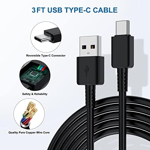Ultra-Fast Type C Charger Duo: 2-Pack USB-C Wall Charger Blocks with 3 ft Charge Cables for Rapid Power Supply to Samsung Galaxy S8/S9/S10 Series, Note 8/9/10, Google Pixel 3 and More – Optimal Performance and Versatility for Android Devices