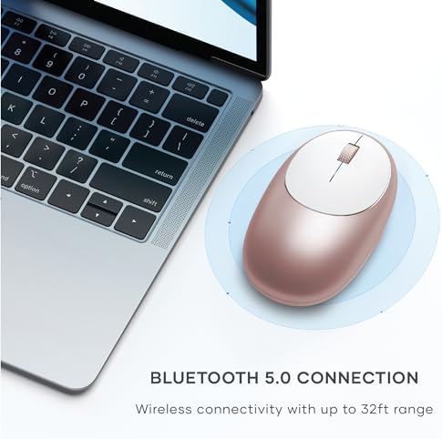 Satechi M1 Wireless Bluetooth Mouse – USB-C Rechargeable, Sleek Compact Design for Mac & Windows, Ultimate Portability for i Phone, i Pad Pro, Mac Book & More – Stylish Silver Finish for Effortless Connectivity and Comfort