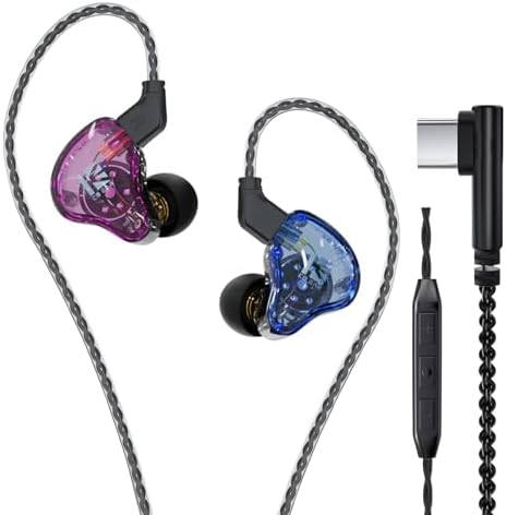 Experience Unmatched Audio Clarity with KBEAR KS2 Hybrid In-Ear Monitor Headphones – 1 BA & 1 DD Drivers for Superior Sound Quality, Noise-Cancelling Technology, and Detachable Cable Design – Perfect for Gaming, Running, and Audiophile Listening in Sleek Black Finish