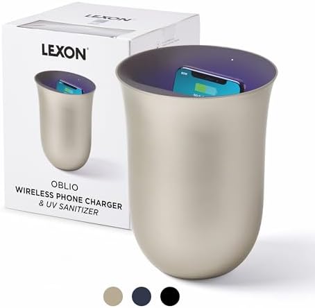 Elevate Your Charging Experience with the Lexon OBLIO 10 W Wireless Charger & UV Sanitizer – Stylish Gold Qi-Certified Charging Station for Ultimate Hygiene and Rapid Device Power-Up, Perfect for Home or Office Use Elevate Your Charging Experience with the Lexon OBLIO 10 W Wireless Charger & UV Sanitizer – Stylish Gold Qi-Certified Charging Station for Ultimate Hygiene and Rapid Device Power-Up, Perfect for Home or Office Use
