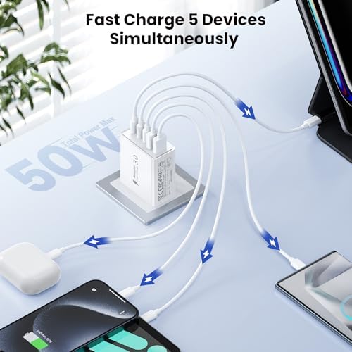 40 W USB-C Power Hub Duo: Versatile Fast Charging Station with 4 Ports for i Phone, i Pad, Air Pods & Apple Watch – Compact Travel Charger with Safety Features for Efficient Device Charging