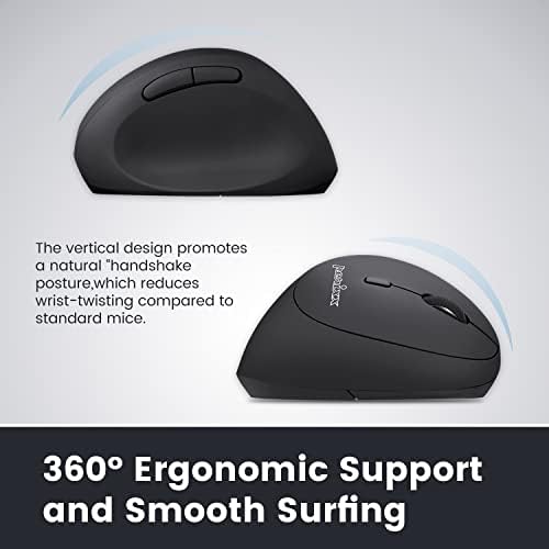 Discover Unmatched Comfort with the Perixx PERIMICE-819 B Bluetooth Vertical Mouse – Ergonomic Wireless Design for Right-Handed Users – Multi-Device Connectivity for Seamless Switching – Silent-Click Technology for a Quieter Workspace – Compact and Portable for On-the-Go Productivity – Ideal for Enhanced Wrist Health and Long Hours of Use – Perfect Companion for Home or Office – Compatible with Various Operating Systems.