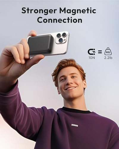 Sleek Pink Magnetic Power Bank for i Phone – 10000 m Ah with 15 W Wireless Charging & 20 W USB-C Fast Charge – Ultimate Portability for i Phone 16/15/14/13/12 Series – Effortless One-Handed Operation for Travel Enthusiasts and Daily Adventurers – Strong 10 N Magnetic Force for Secure Attachment – Perfect for On-the-Go Charging