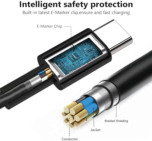 High-Performance 130 W USB-C Laptop Charger for Dell XPS & Precision Models – Fast Charging AC Adapter for Ultimate Compatibility with XPS 15/17, Latitude, and Precision Series – CE/FCC/Ro HS Certified Power Supply with 30-Day Money-Back Guarantee and 12-Month Warranty – Ideal Replacement for OEM Chargers
