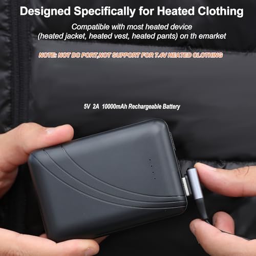 Ultimate 10,000 m Ah Power Bank for Heated Clothing – Fast Charging 5 V 2 A Battery Pack with LED Light for Vests, Jackets, and USB Devices – Portable Charger for Outdoor Adventures and Daily Use